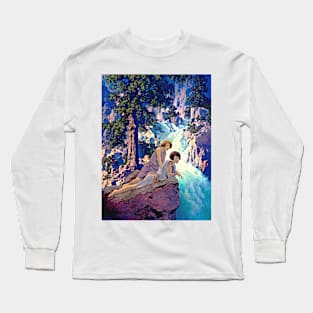 Maxfield Parrish Waterfall Art Print 1930 American Painter Neo-Classical Long Sleeve T-Shirt